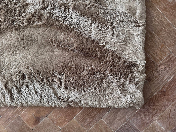 Hoogpolig vloerkleed Odelia bruin|taupe - Interieur05 - 150 x 80 cm