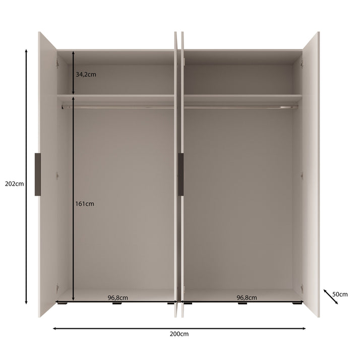Meubella - Kledingkast Marquesa - Beige - 200 cm