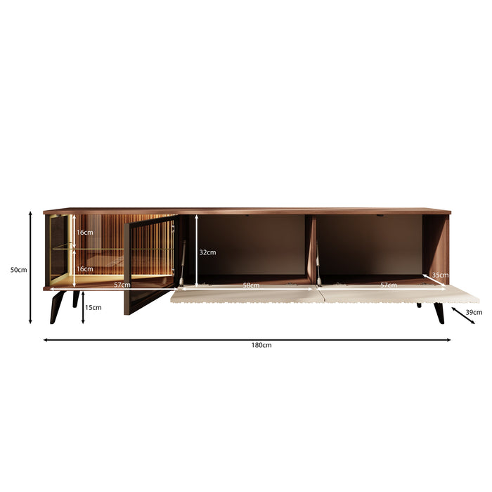 Meubella - Riverhead - TV-Meubel - Beige|Eiken - 180 cm