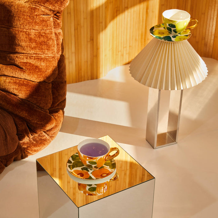 Urban Nature Culture Good Morning Cappuccino / Theekop - Floral Art Caramel - 4 st.