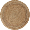 tectake® Handgeweven tapijt Glim van jute, boho-stijl, rond