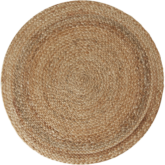 tectake® Handgeweven tapijt Glim van jute, boho-stijl, rond