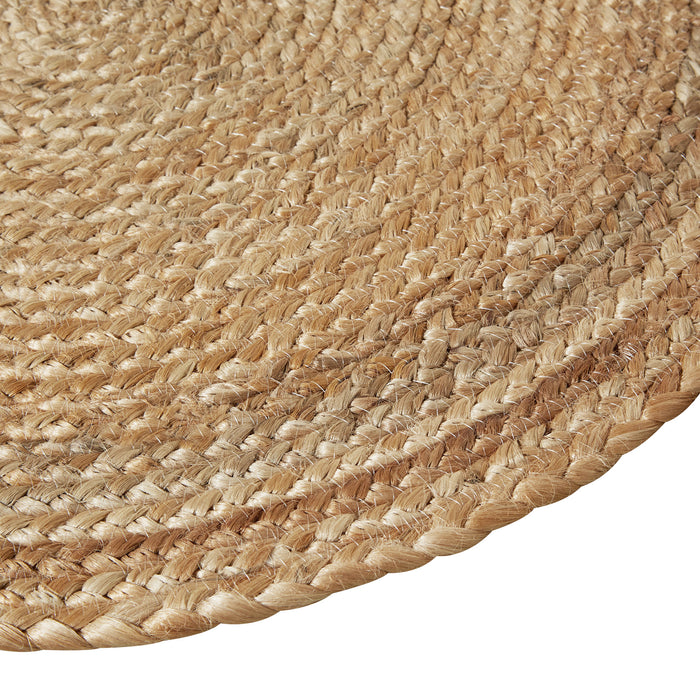tectake® Handgeweven tapijt Glim van jute, boho-stijl, rond
