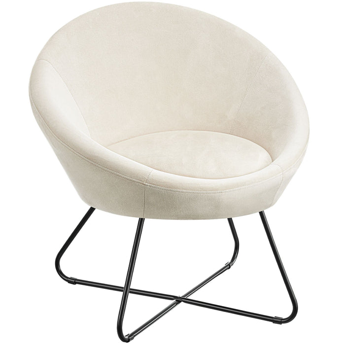 tectake® Loungestoel Centera, gestoffeerd, rond