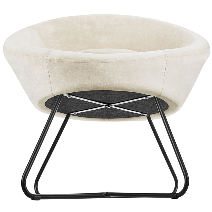 tectake® Loungestoel Centera, gestoffeerd, rond