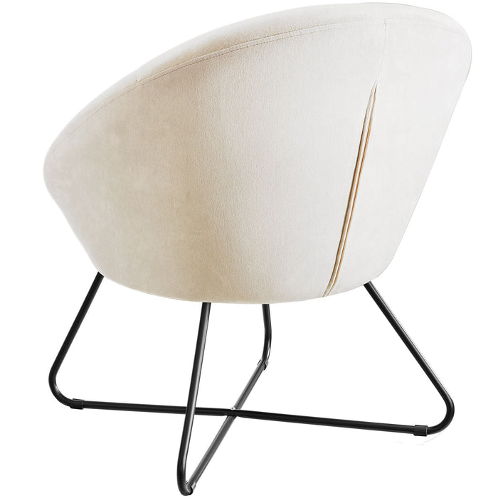 tectake® Loungestoel Centera, gestoffeerd, rond