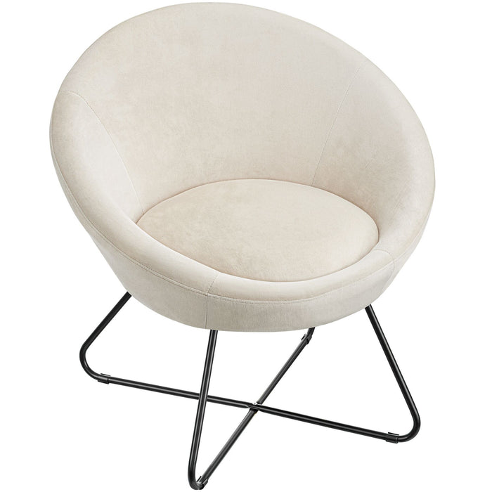 tectake® Loungestoel Centera, gestoffeerd, rond