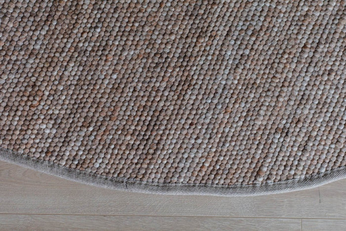 Interieur05 Rond Wollen Vloerkleed Lichtbruin Vik - 200 x 200 cm