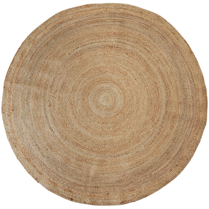tectake® Handgeweven tapijt Glim van jute, boho-stijl, rond