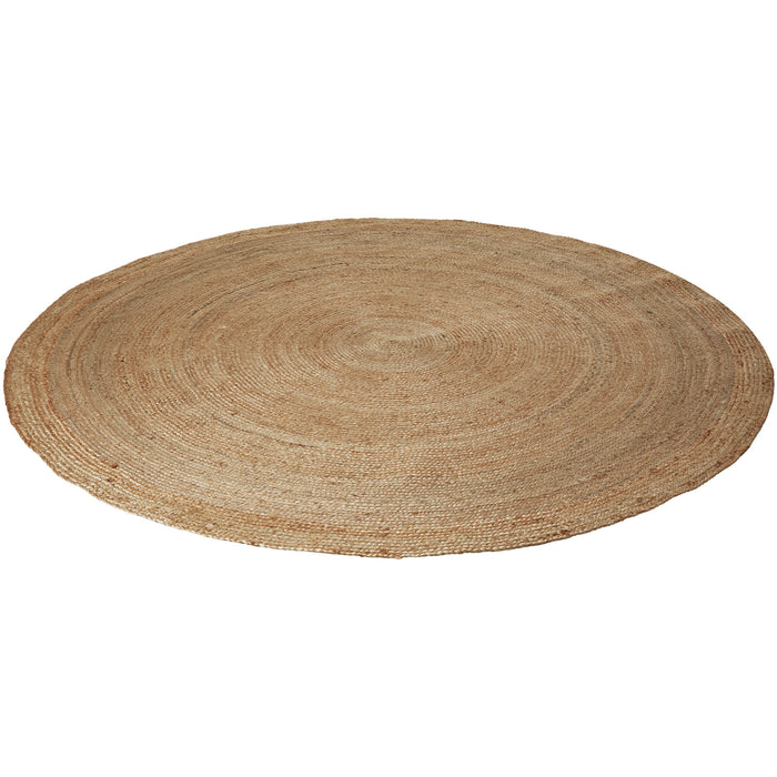 tectake® Handgeweven tapijt Glim van jute, boho-stijl, rond