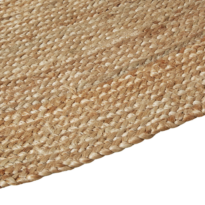 tectake® Handgeweven tapijt Glim van jute, boho-stijl, rond