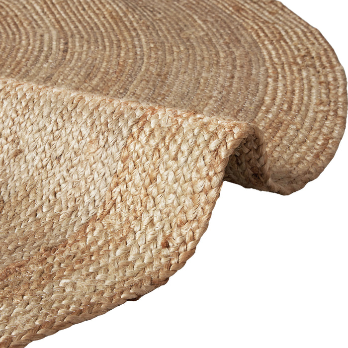 tectake® Handgeweven tapijt Glim van jute, boho-stijl, rond