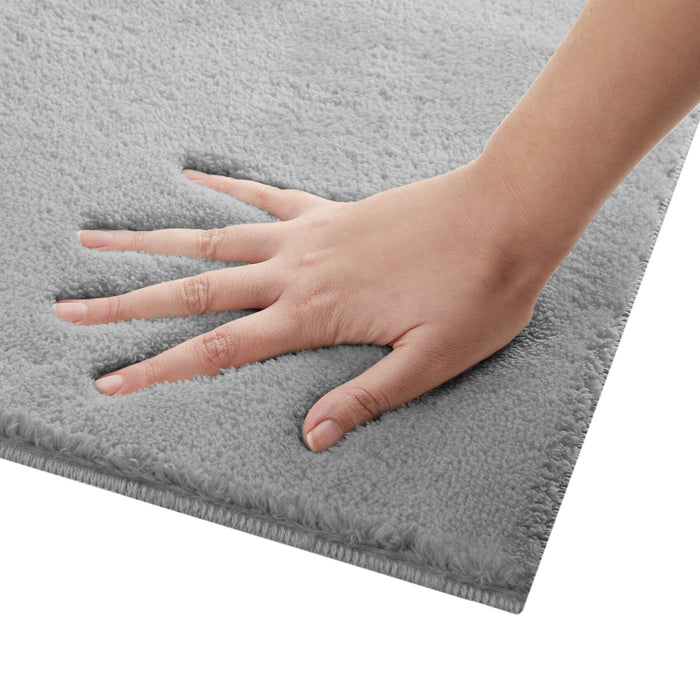tectake® Kortpolig vloerkleed Soft Zone 60 x 110 cm - Grijs