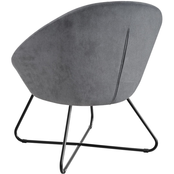 tectake® Loungestoel Centera, gestoffeerd, rond