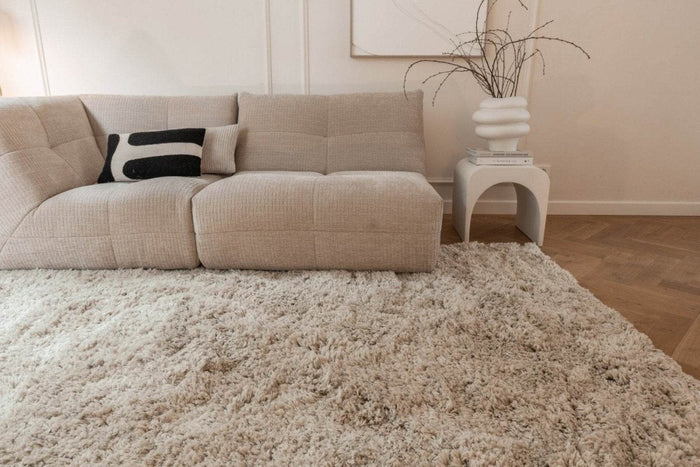 Hoogpolig Vloerkleed Pilo Beige Polyester Interieur05 - 80 x 150 cm