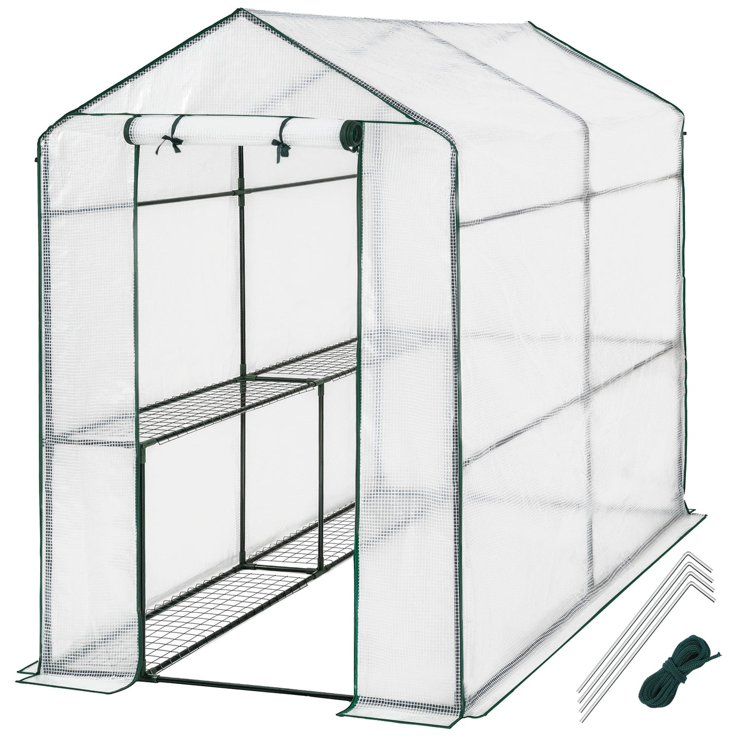 tectake® Broeikas met folie - Wit