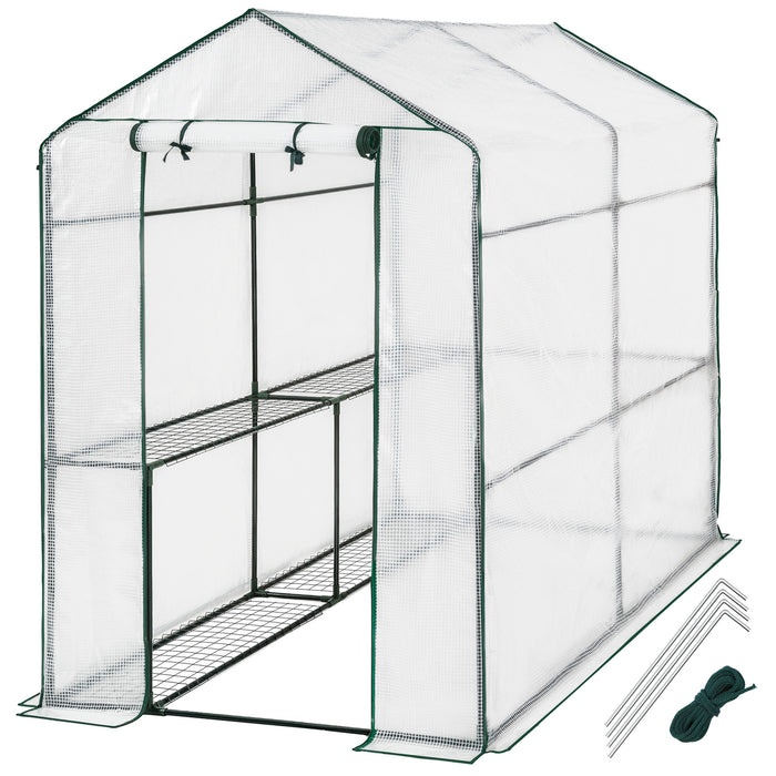 tectake® Broeikas met folie - Wit