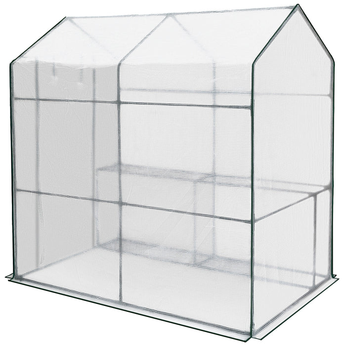 tectake® Broeikas met folie - Wit