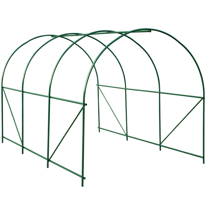 tectake® Foliekas in tunnelvorm met 6 ramen 343x200x200cm - Groen