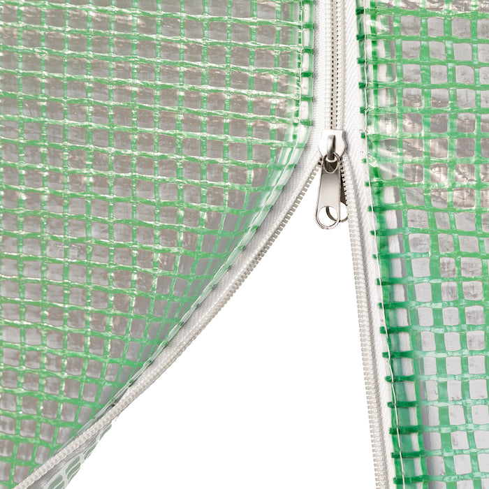 tectake® Foliekas in tunnelvorm met 6 ramen 343x200x200cm - Groen