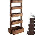 tectake® Plantenbak Flora, gelakt hout, met plantenfolie - Bruin