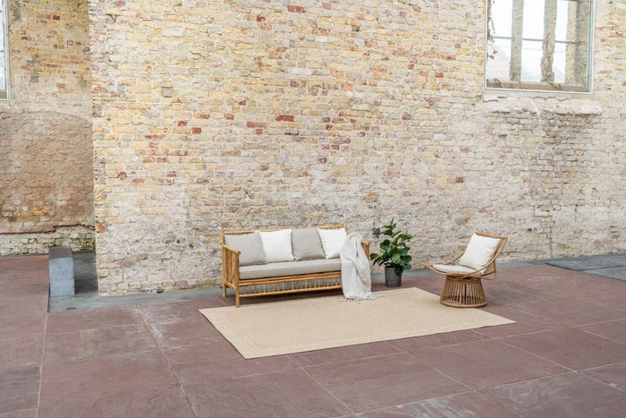 Interieur05 Jute buitenkleed Naturel Visgraat Border - 160 x 230 cm