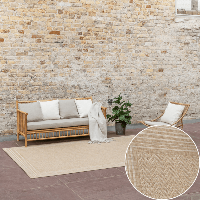 Interieur05 Jute buitenkleed Naturel Visgraat Border - 160 x 230 cm