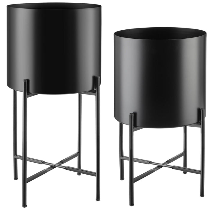tectake® Plantenstandaard Mine, 2-delige set, gepoedercoat staal