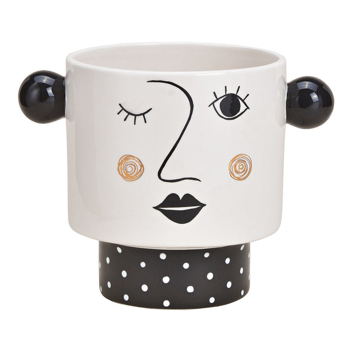 SVJ Bloempot Vrouw - 15x22x17 cm - Keramiek - Zwart