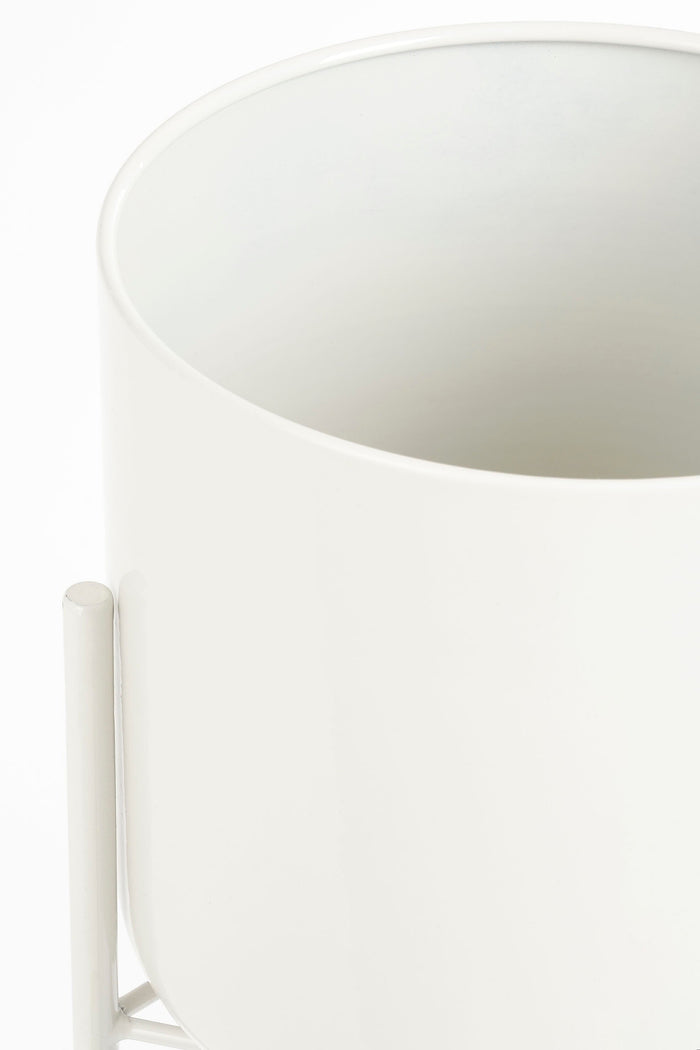 Mica Decorations Colyn Bloempot - H60 x Ø19 cm - IJzer - Wit