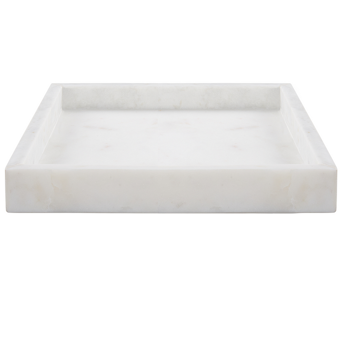 Beliani - KATERINI - Decoratief dienblad - Wit - Marmer