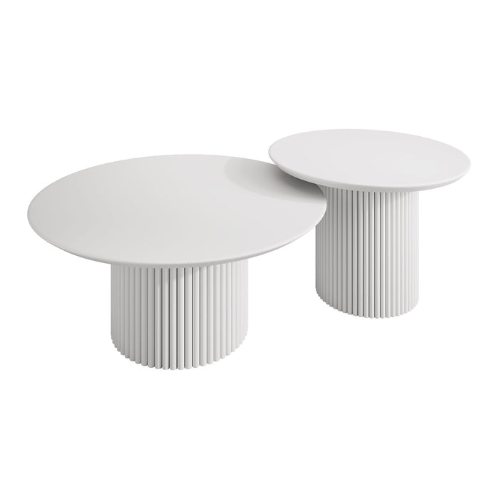 Meubella - Salontafel Mixx - Wit - Set van 2