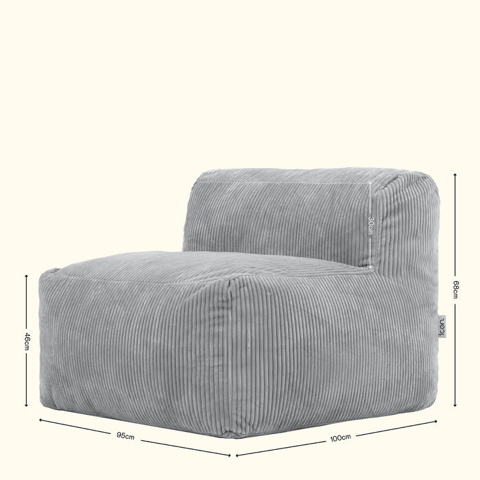icon Zen Modulaire Bank Element - Stoel - Ribfluweel - Grijs