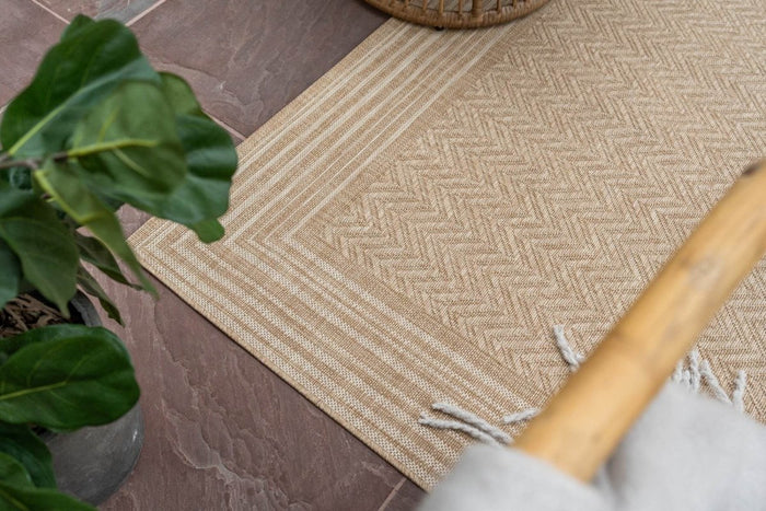 Interieur05 Jute buitenkleed Naturel Visgraat Border - 160 x 230 cm