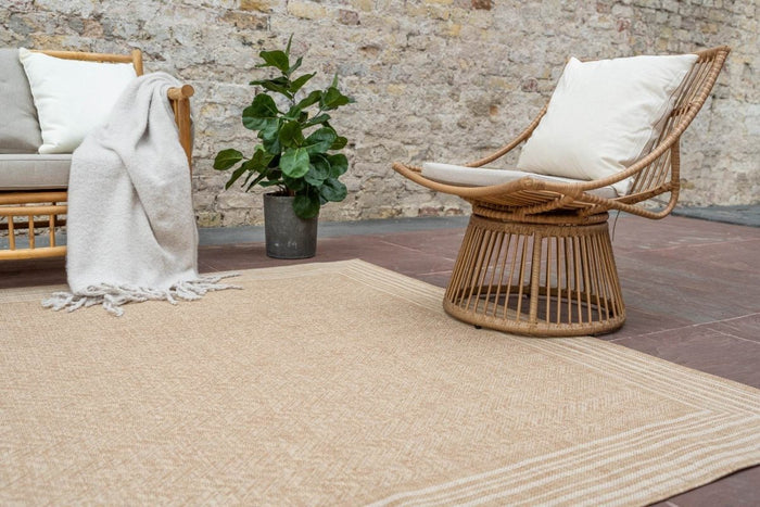 Interieur05 Jute buitenkleed Naturel Visgraat Border - 160 x 230 cm