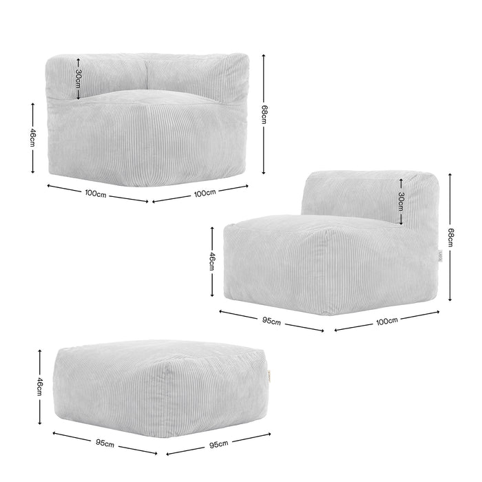 icon Zen Modulaire Hoekbank - Ribfluweel - Beige