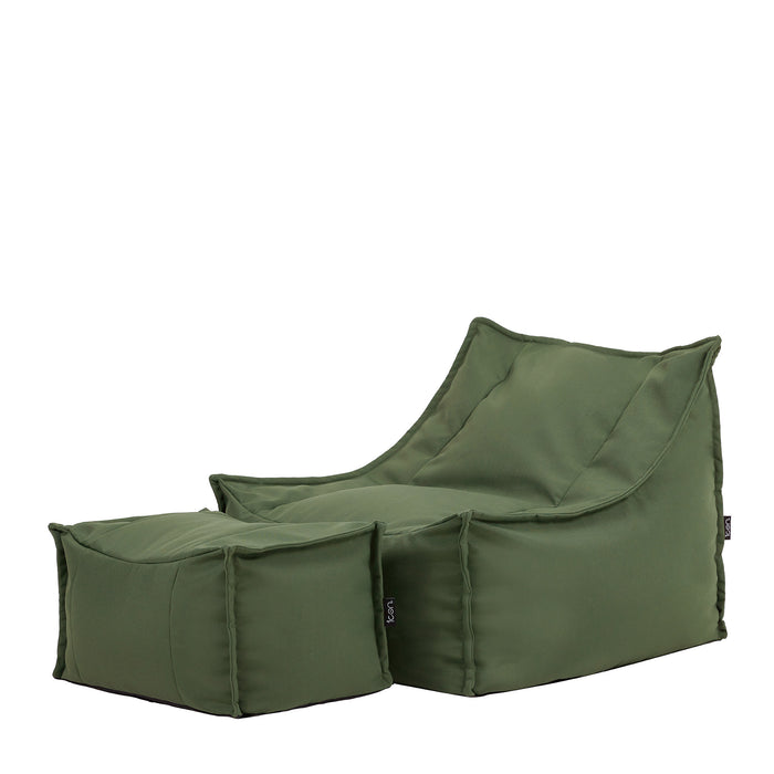 icon Alto Zitzak Fauteuil met Poef - Olefin Binnen en Buiten - Kaki