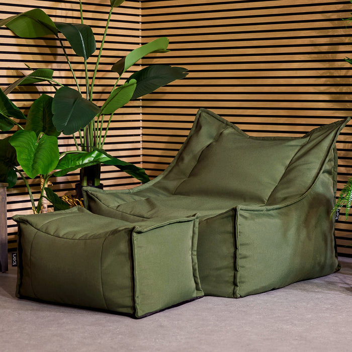 icon Alto Zitzak Fauteuil met Poef - Olefin Binnen en Buiten - Kaki