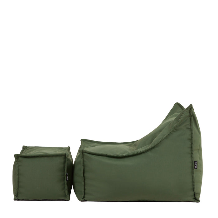 icon Alto Zitzak Fauteuil met Poef - Olefin Binnen en Buiten - Kaki