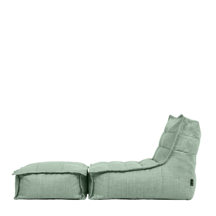 icon Dolce Lounge Zitzak met Poef - Binnen en Buiten - Saliegroen