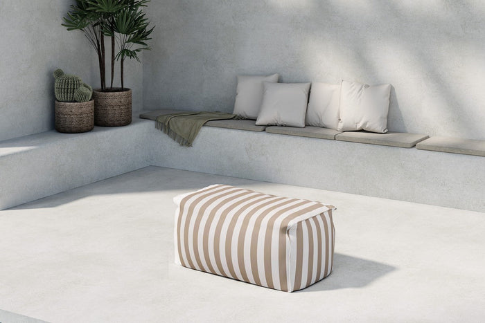Rebellenclub Fichi Loungekussen Hocker - Beige Wit