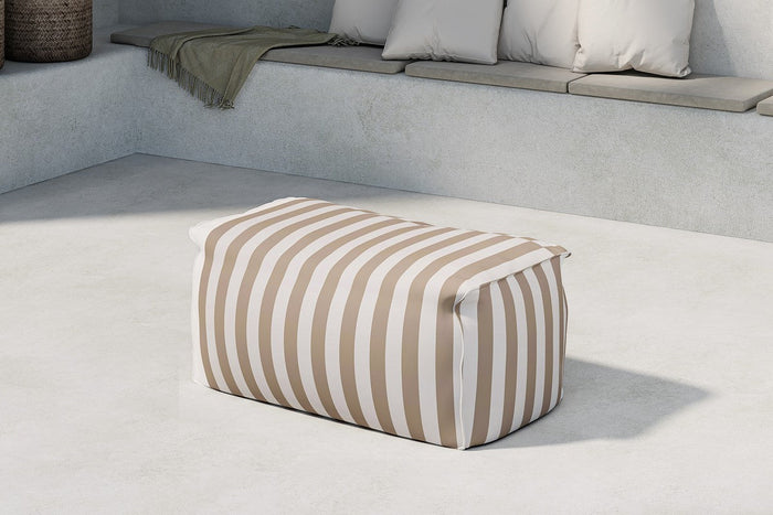 Rebellenclub Fichi Loungekussen Hocker - Beige Wit