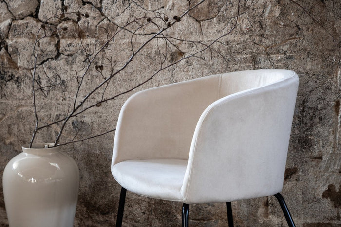 Rebellenclub Cerreto Eetkamerstoel - Beige Velours