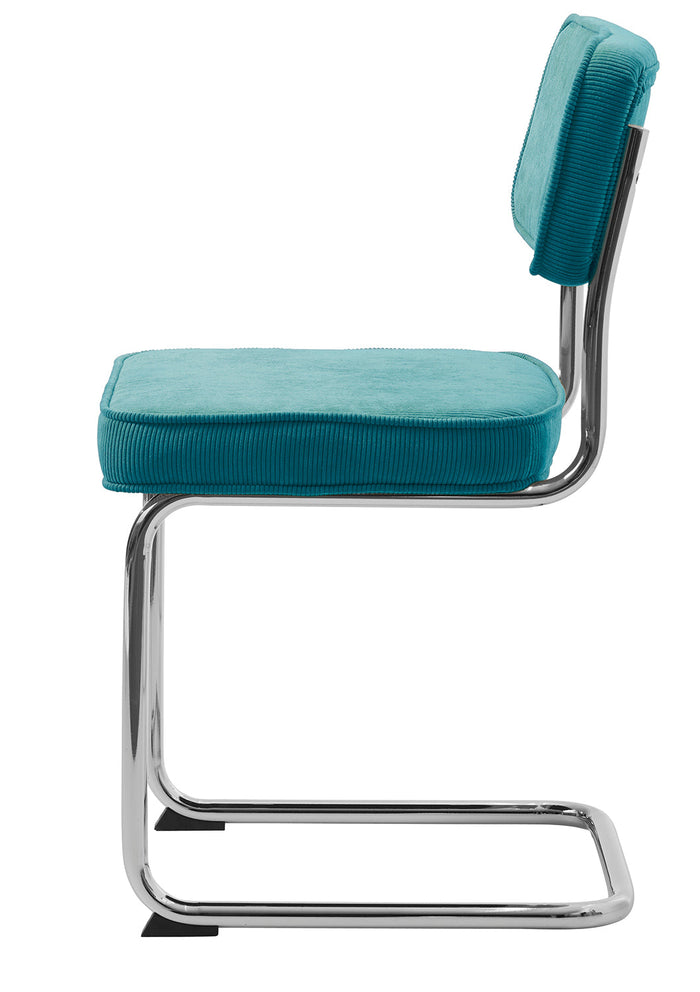 Rebellenclub Luxor Eetkamerstoel - Set van 4 - Blauw RibstofÊ