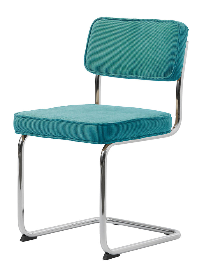 Rebellenclub Luxor Eetkamerstoel - Set van 4 - Blauw RibstofÊ