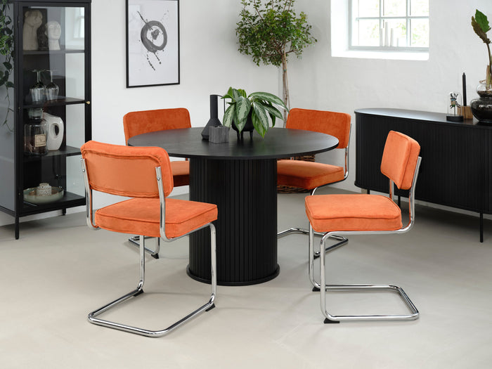 Rebellenclub Luxor Eetkamerstoel - Set van 4 - Oranje RibstofÊ