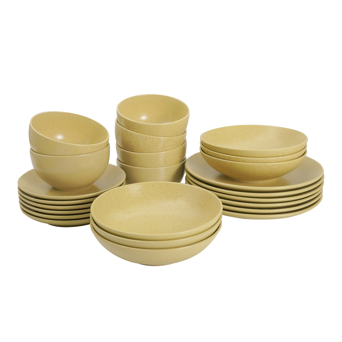 by fonQ  Pebbled Serviesset 24-delig - Golden Moss