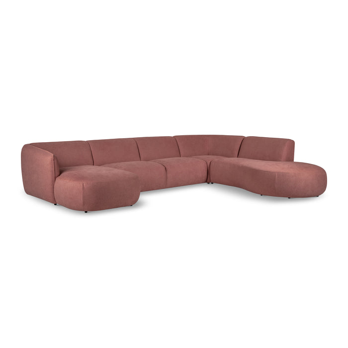 by fonQ Soft U-bank Rechts - Micro Chenille - Oud Roze