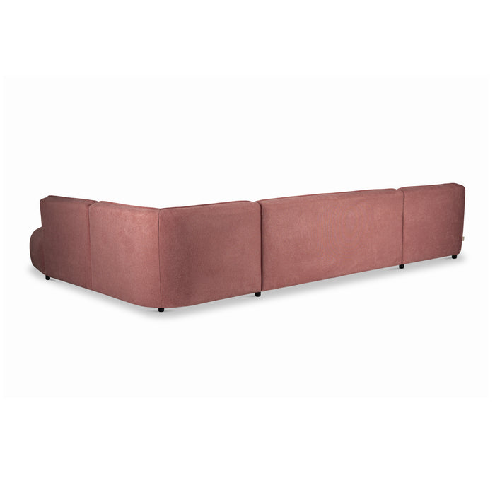 by fonQ Soft U-bank Rechts - Micro Chenille - Oud Roze