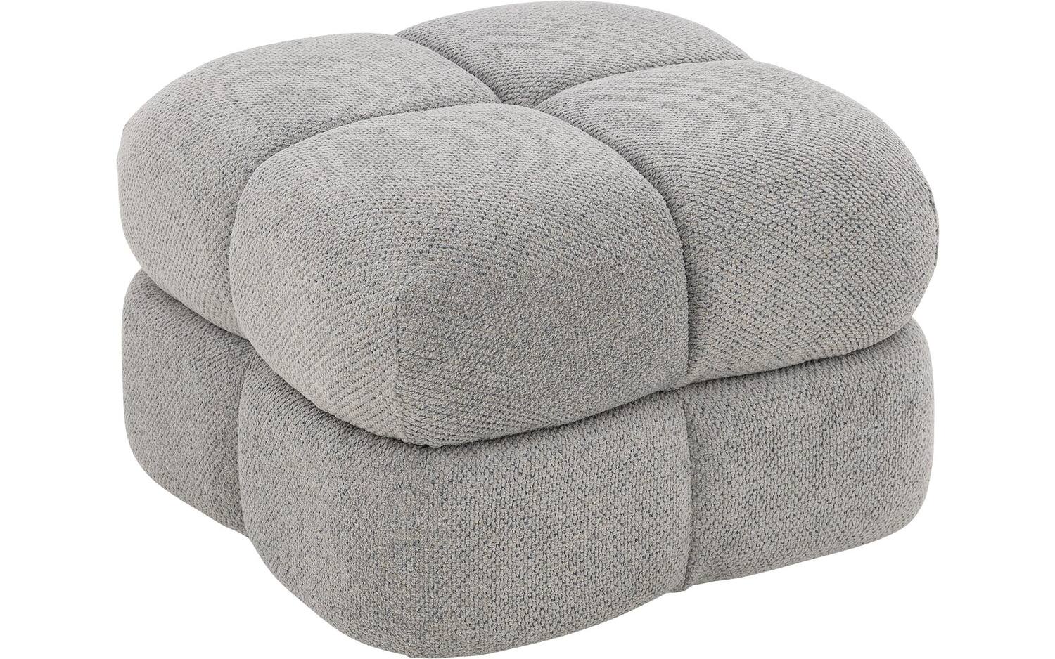 Goossens Hocker Simone in stof gemeleerd grof geweven dolphin